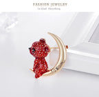 Cute Moon Bear Alloy Oil Dripping Brooch PA5311