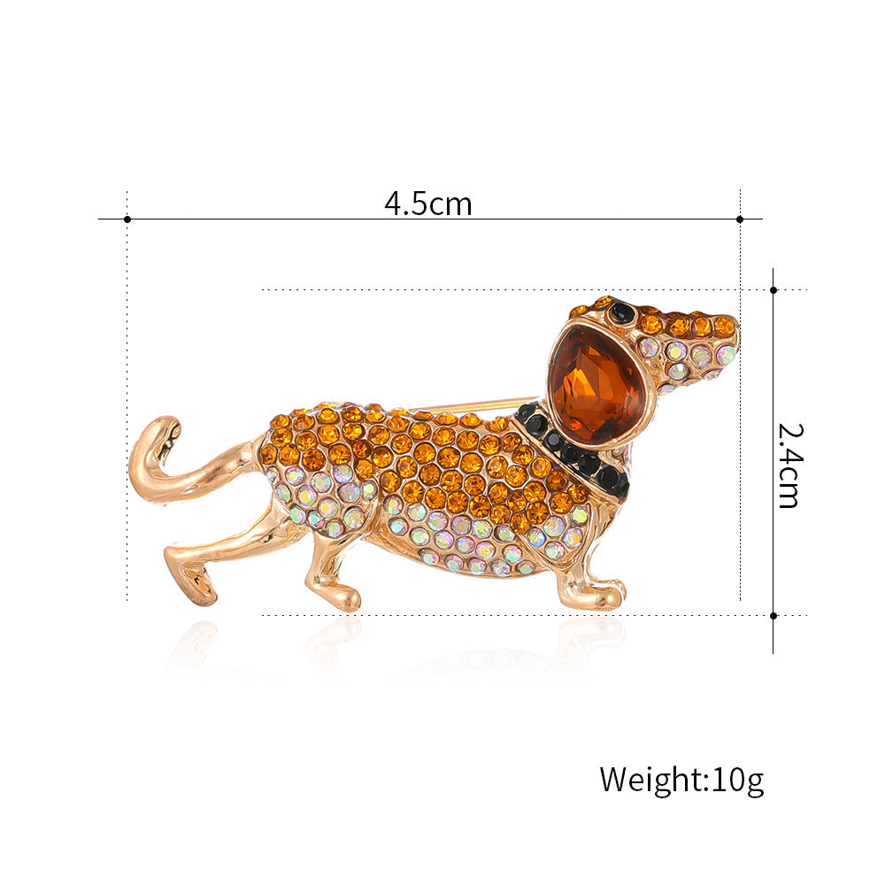 Cute Poodle Puppy Rhinestone Brooch PA5321 - view 2