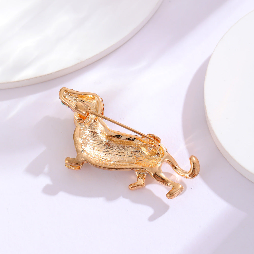 Cute Poodle Puppy Rhinestone Brooch PA5321 - view 5
