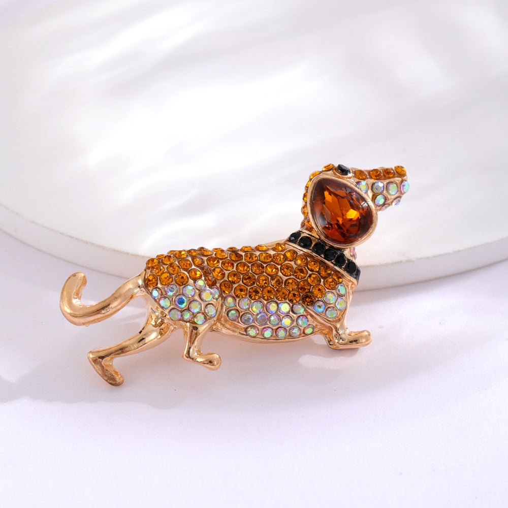 Cute Poodle Puppy Rhinestone Brooch PA5321 - view 3