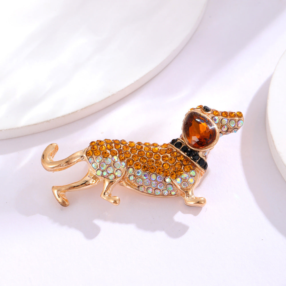 Cute Poodle Puppy Rhinestone Brooch PA5321 - view 4
