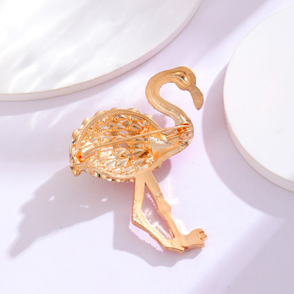 Flamingo Retro Rhinestone Brooch PA5322 - view 5