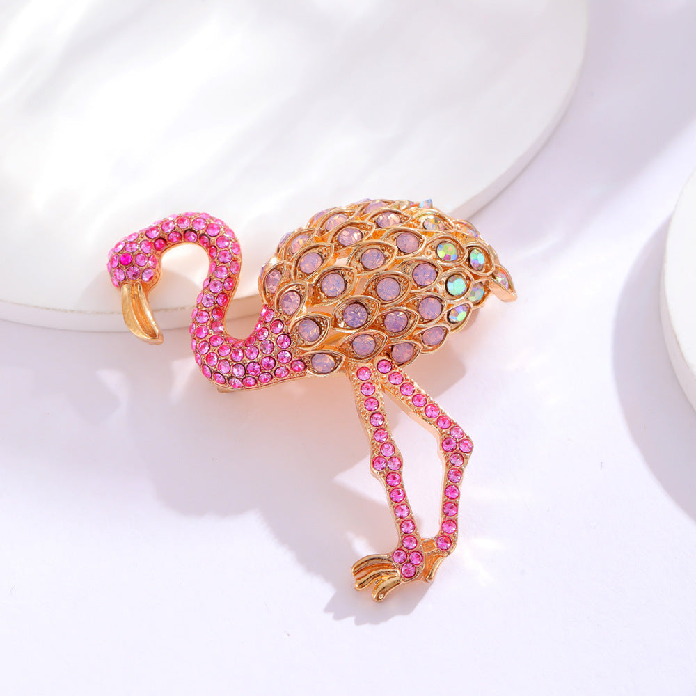 Flamingo Retro Rhinestone Brooch PA5322 - view 4