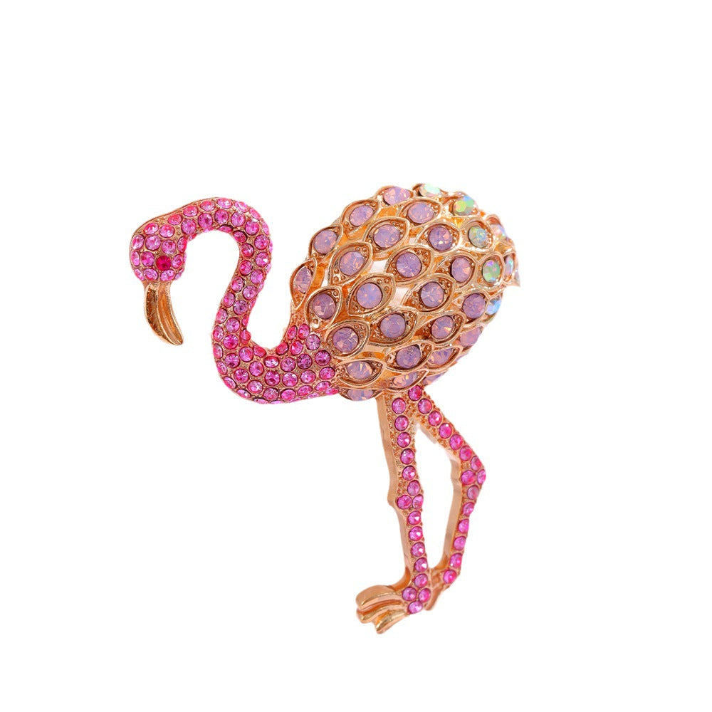 Flamingo Retro Rhinestone Brooch PA5322 - view 6