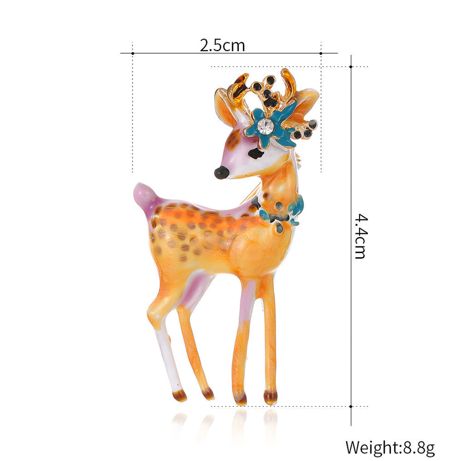 Christmas Baby Deer Enamel Brooch PA5324