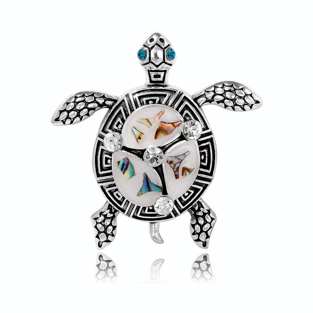 Rhinestone Enamel Sea Turtle Brooch PA5325