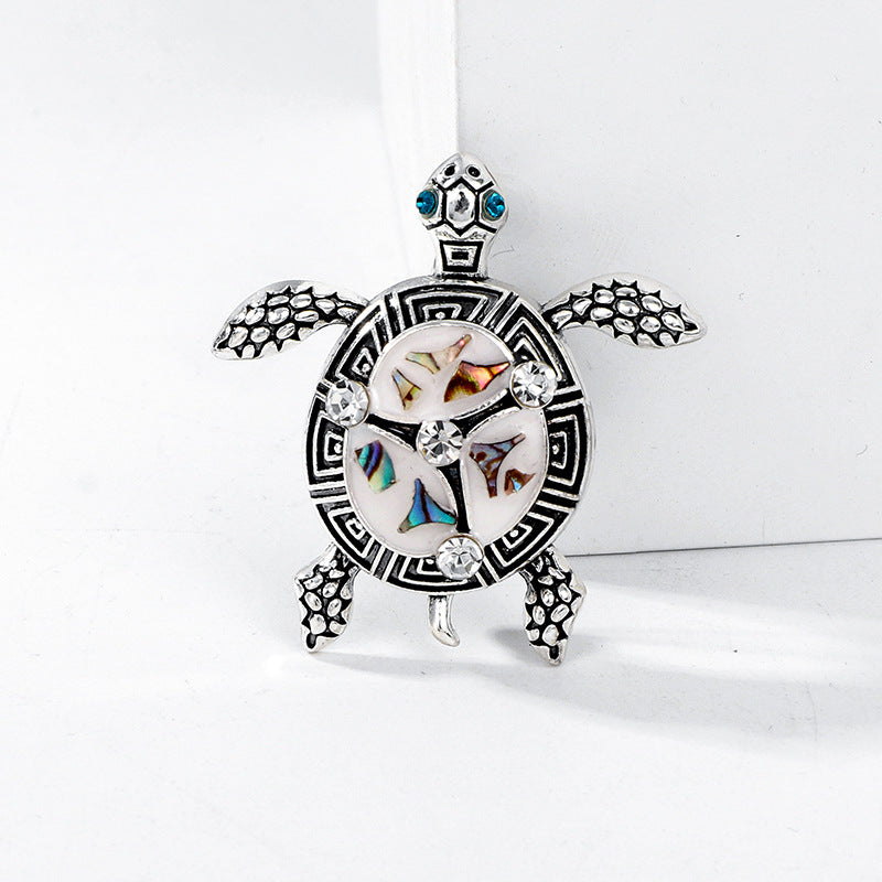Rhinestone Enamel Sea Turtle Brooch PA5325 - view 4