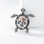Rhinestone Enamel Sea Turtle Brooch PA5325 - view 4