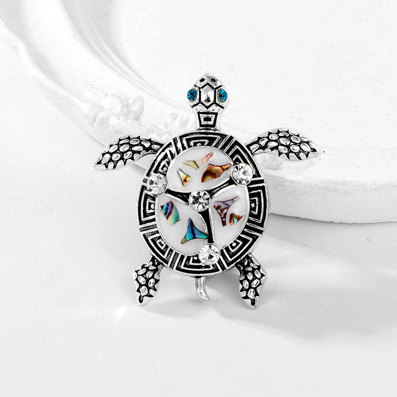 Rhinestone Enamel Sea Turtle Brooch PA5325 - view 5
