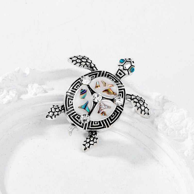 Rhinestone Enamel Sea Turtle Brooch PA5325 - view 6