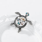 Rhinestone Enamel Sea Turtle Brooch PA5325 - view 6