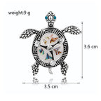 Rhinestone Enamel Sea Turtle Brooch PA5325 - view 2