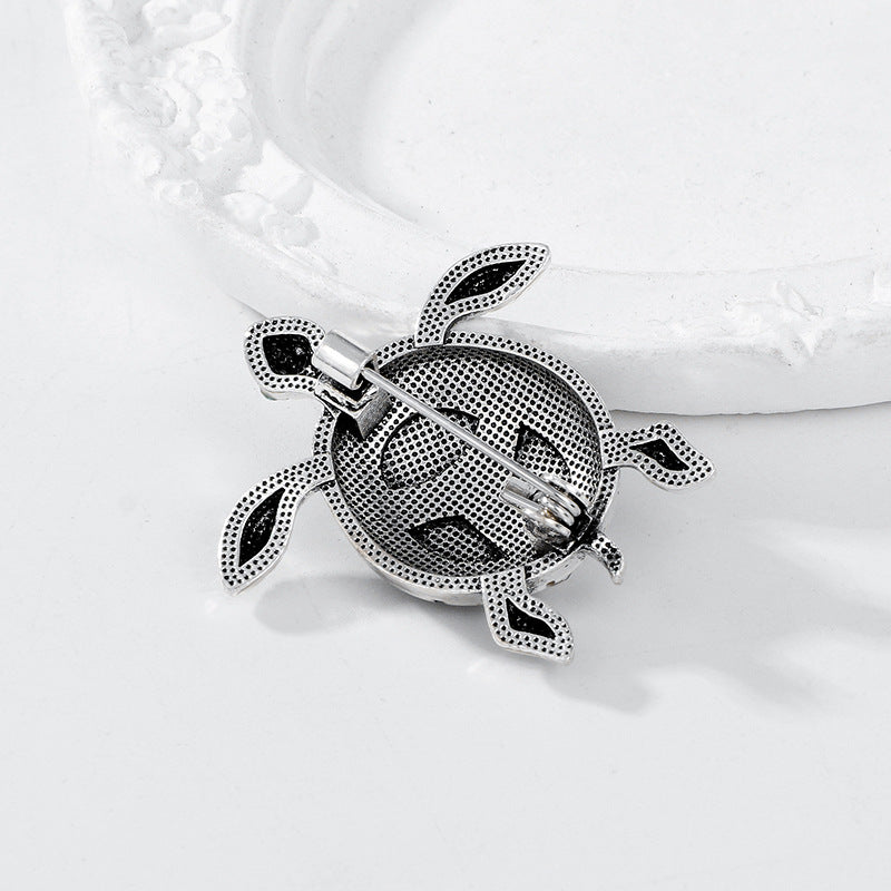 Rhinestone Enamel Sea Turtle Brooch PA5325 - view 7