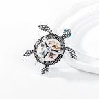 Rhinestone Enamel Sea Turtle Brooch PA5325 - view 3