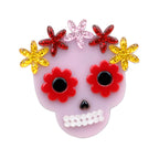 Halloween Sugar Skull Acrylic Brooch PA5342