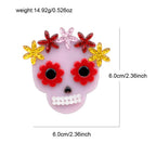 Halloween Sugar Skull Acrylic Brooch PA5342