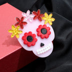 Halloween Sugar Skull Acrylic Brooch PA5342