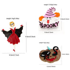 Pumpkin With Black Kitten Acrylic Brooch PA5346