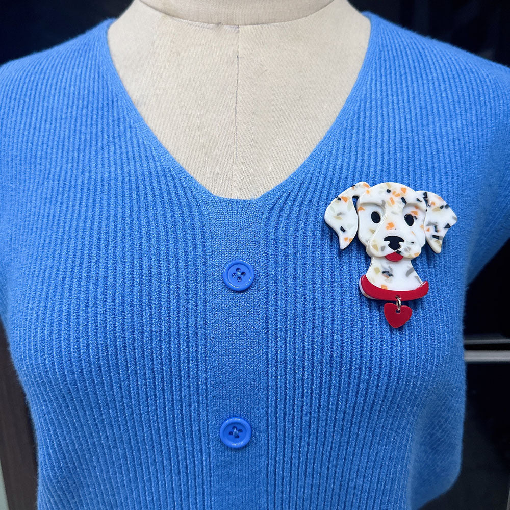 Dalmatian Dog Acrylic Animal Brooch PA5348