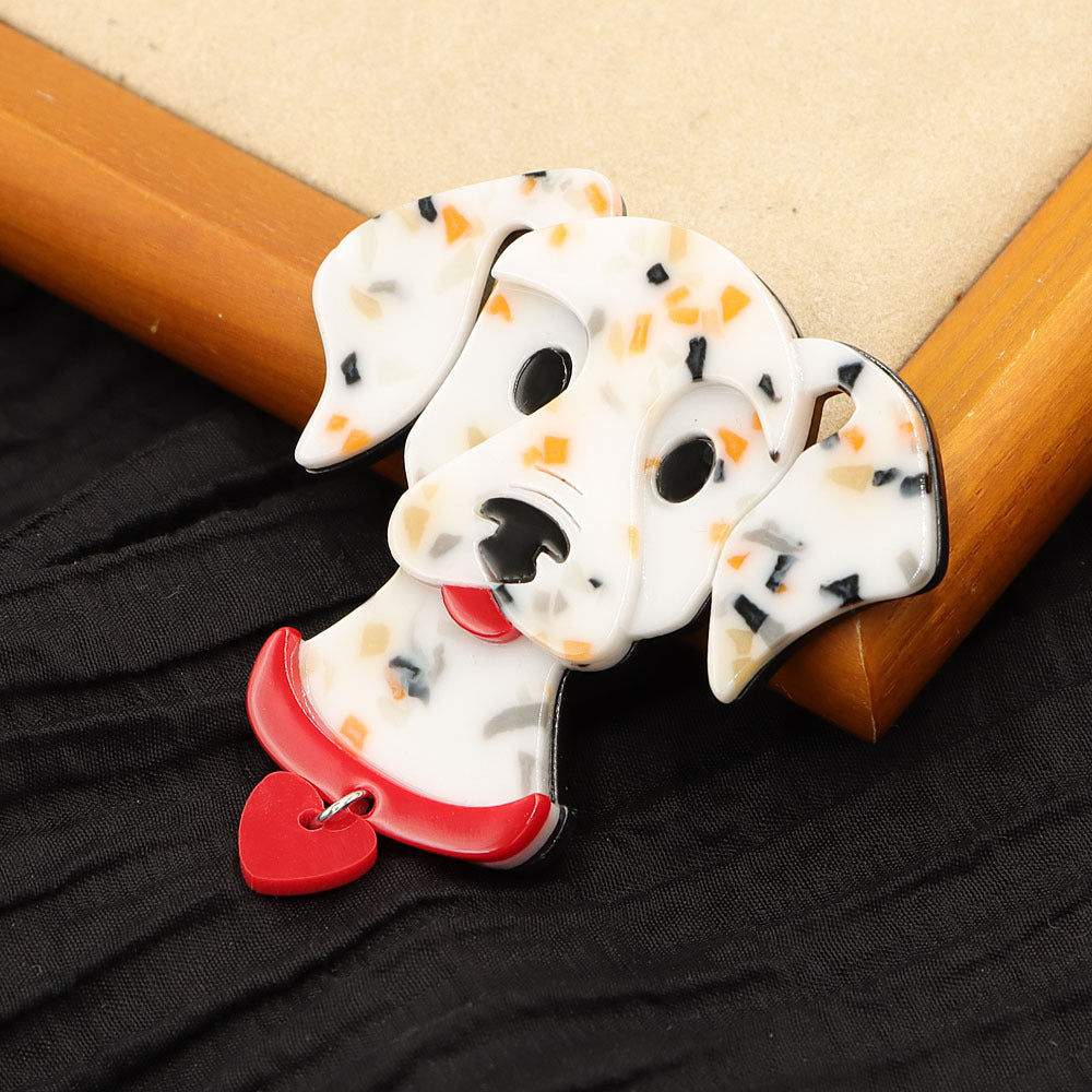 Dalmatian Dog Acrylic Animal Brooch PA5348