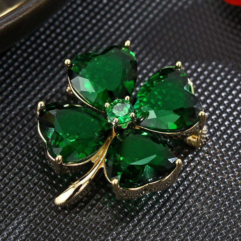 Green Clover Brooch PA5380 - view 3