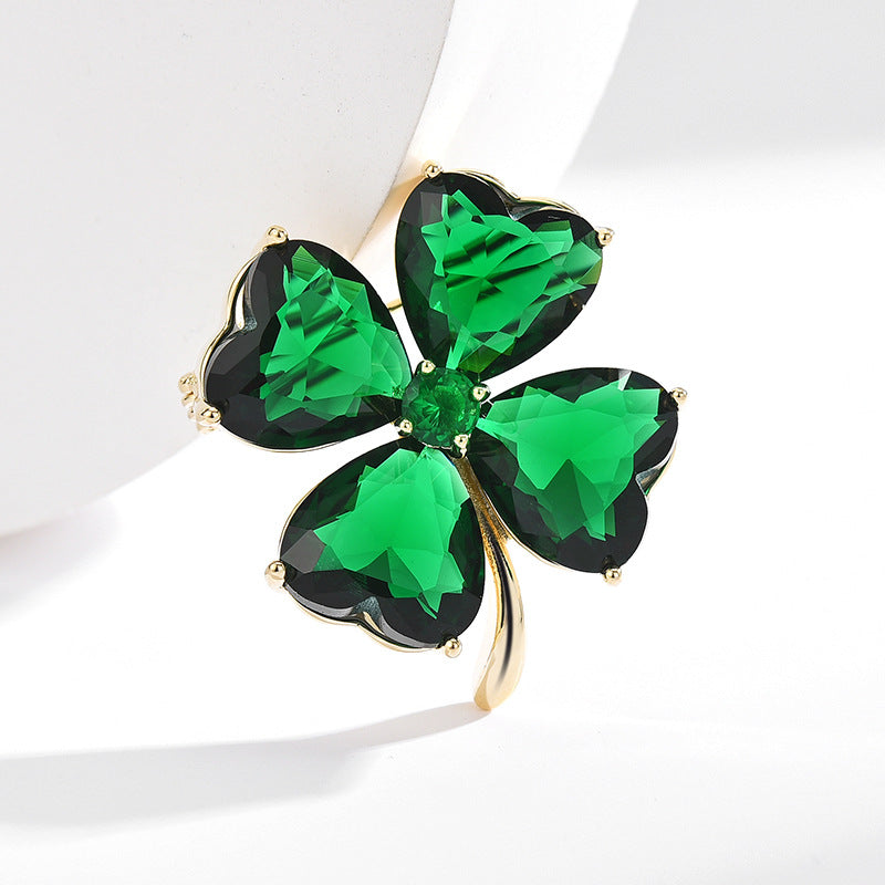 Green Clover Brooch PA5380 - view 4