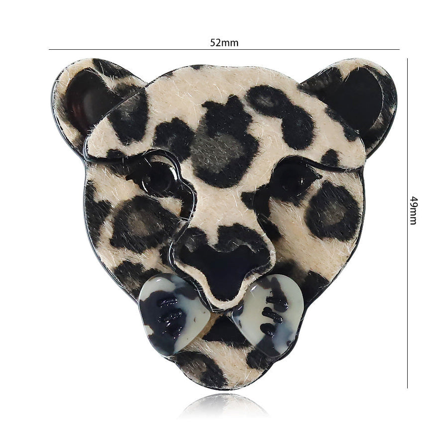 Acrylic Leopard Animal Brooch PA5382