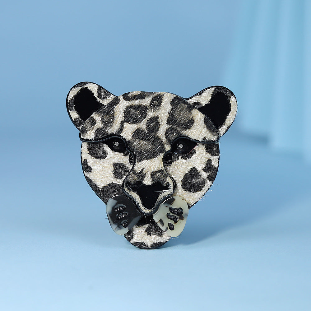 Acrylic Leopard Animal Brooch PA5382