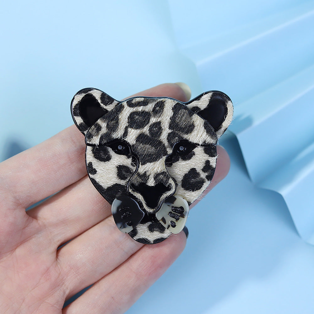 Acrylic Leopard Animal Brooch PA5382