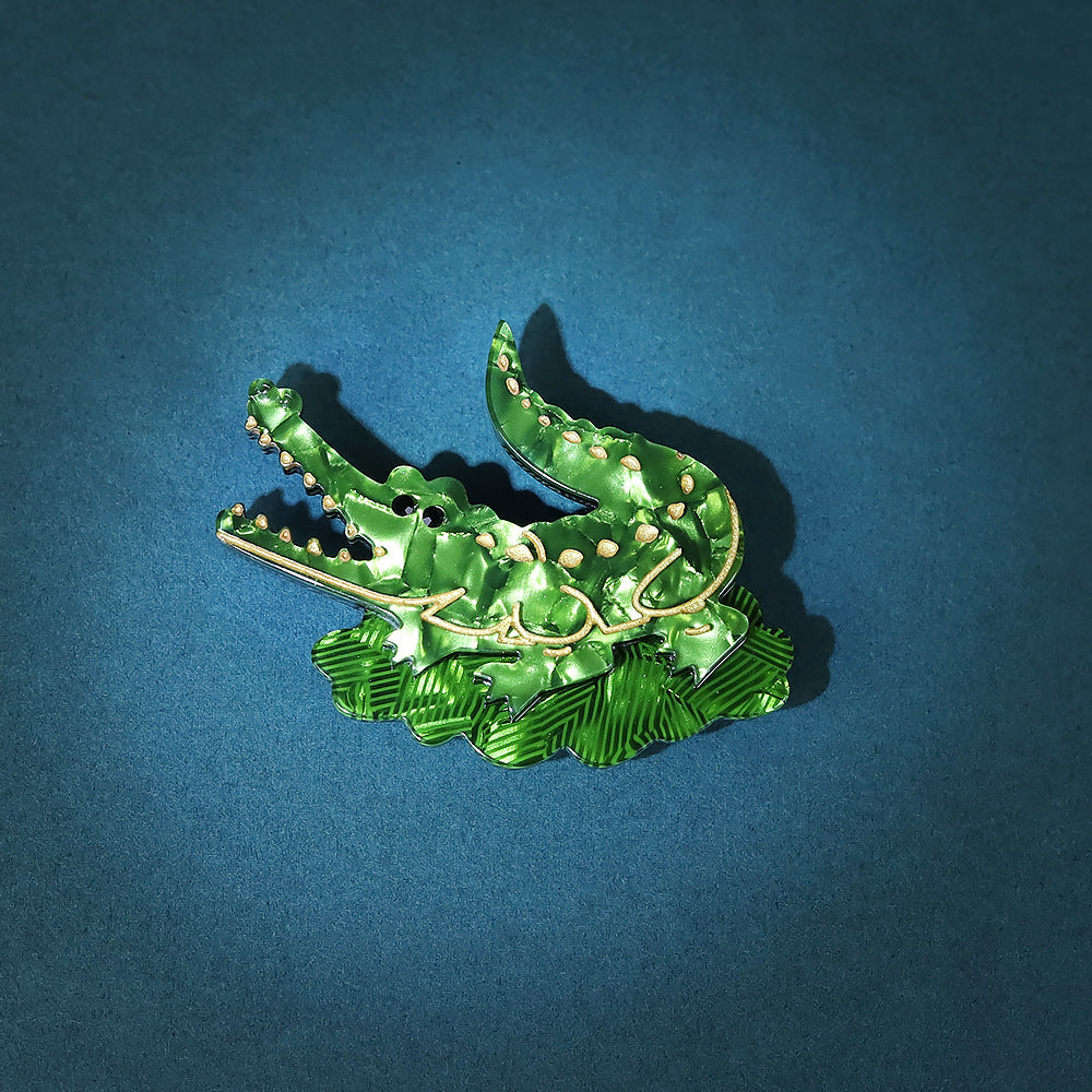 Acrylic Cute Crocodile Brooch PA5384 - view 7