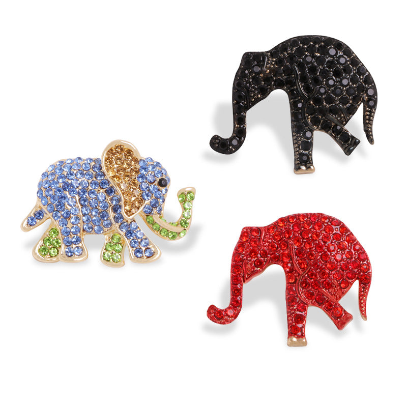 Rhinestone Elephant Animal Brooch PA5393