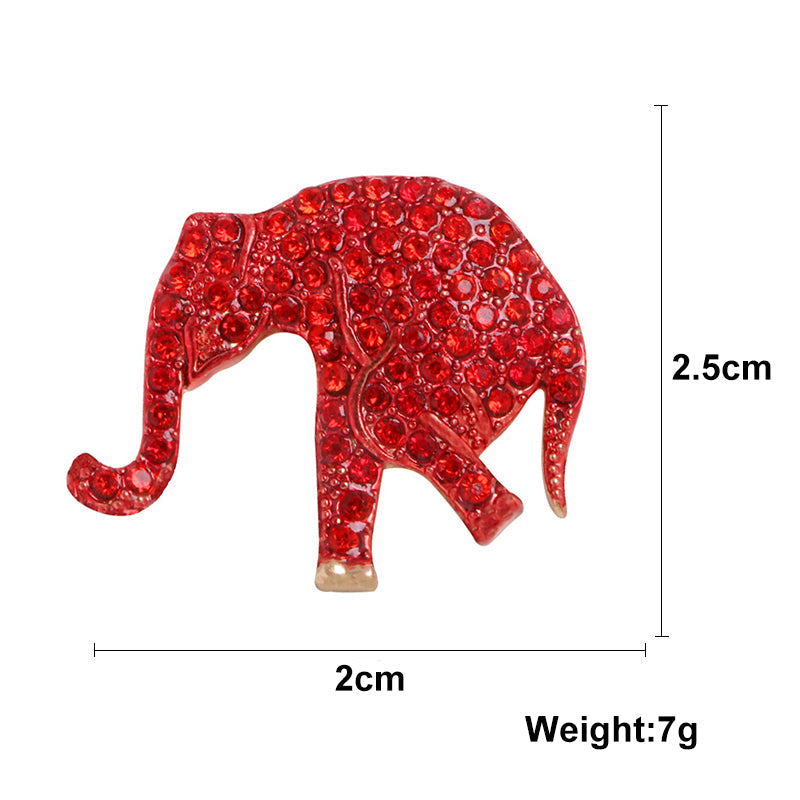 Rhinestone Elephant Animal Brooch PA5393