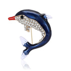 Cute Drip Oil Rhinestone Dolphin Brooch PA5395