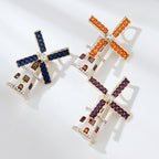 Enamel Lighthouse Windmill Rhinestone Brooch PA5401 - view 6