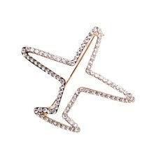 Rhinestone Airplane Shape Brooch PA5406