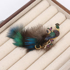 Peacock Feathers Crystal Rhinestone Brooch PA5427 - view 7