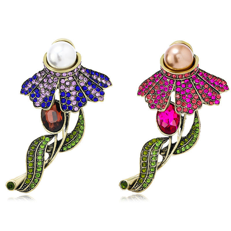 Flower Rhinestone Brooch PA5444 - view 6