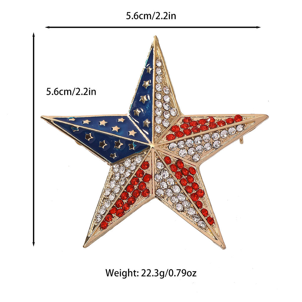 USA Star Rhinestone Brooch PA5446 - view 5