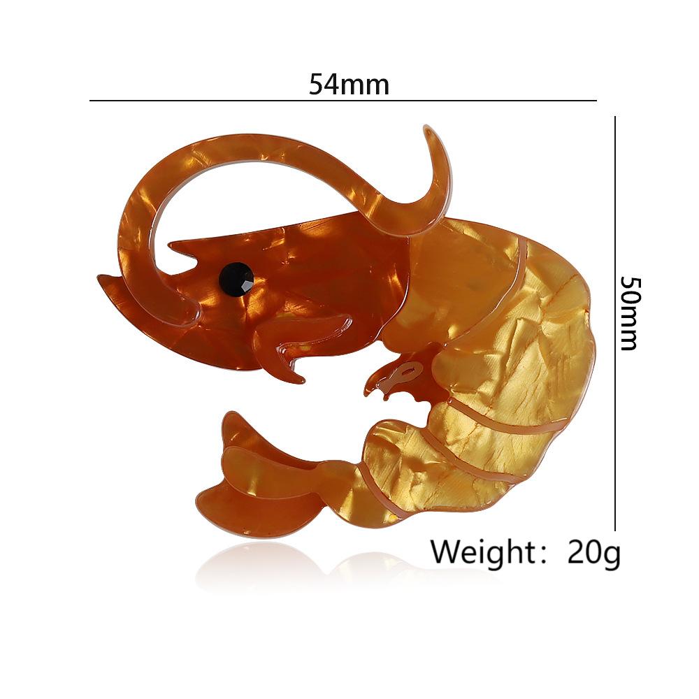 Shrimp Acrylic Brooch PA5450 - view 3