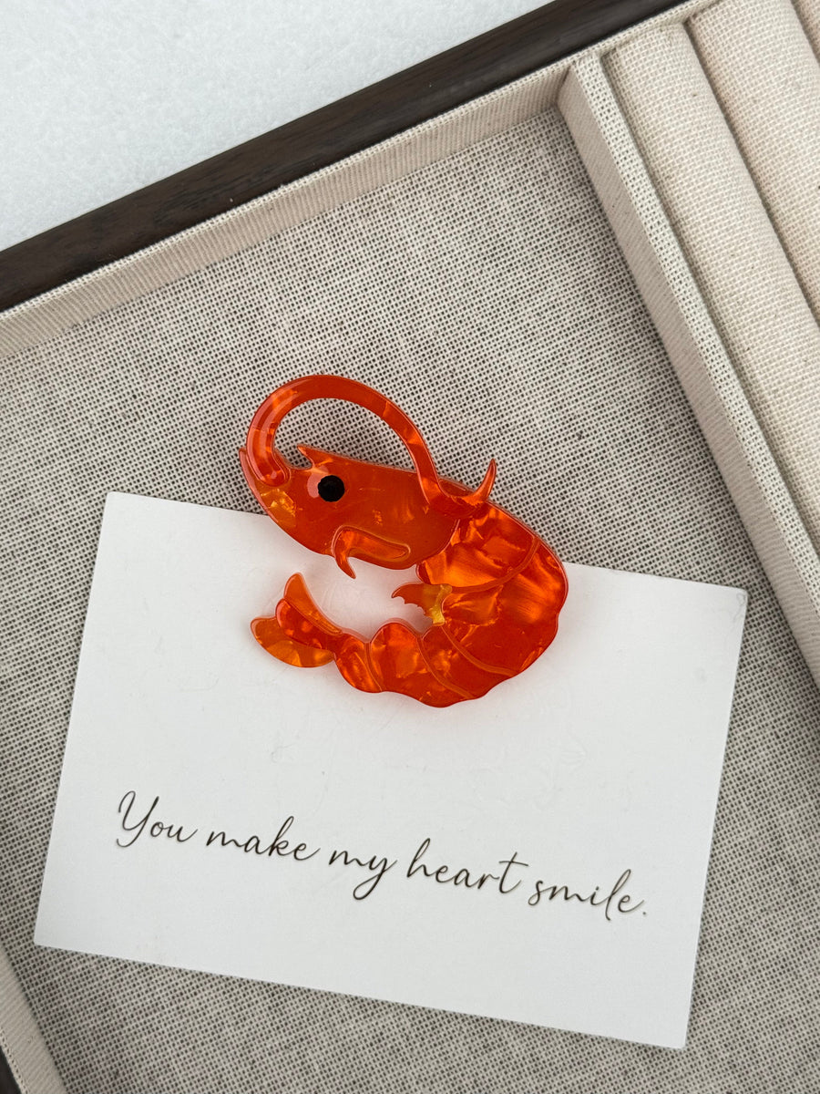 Shrimp Acrylic Brooch PA5450
