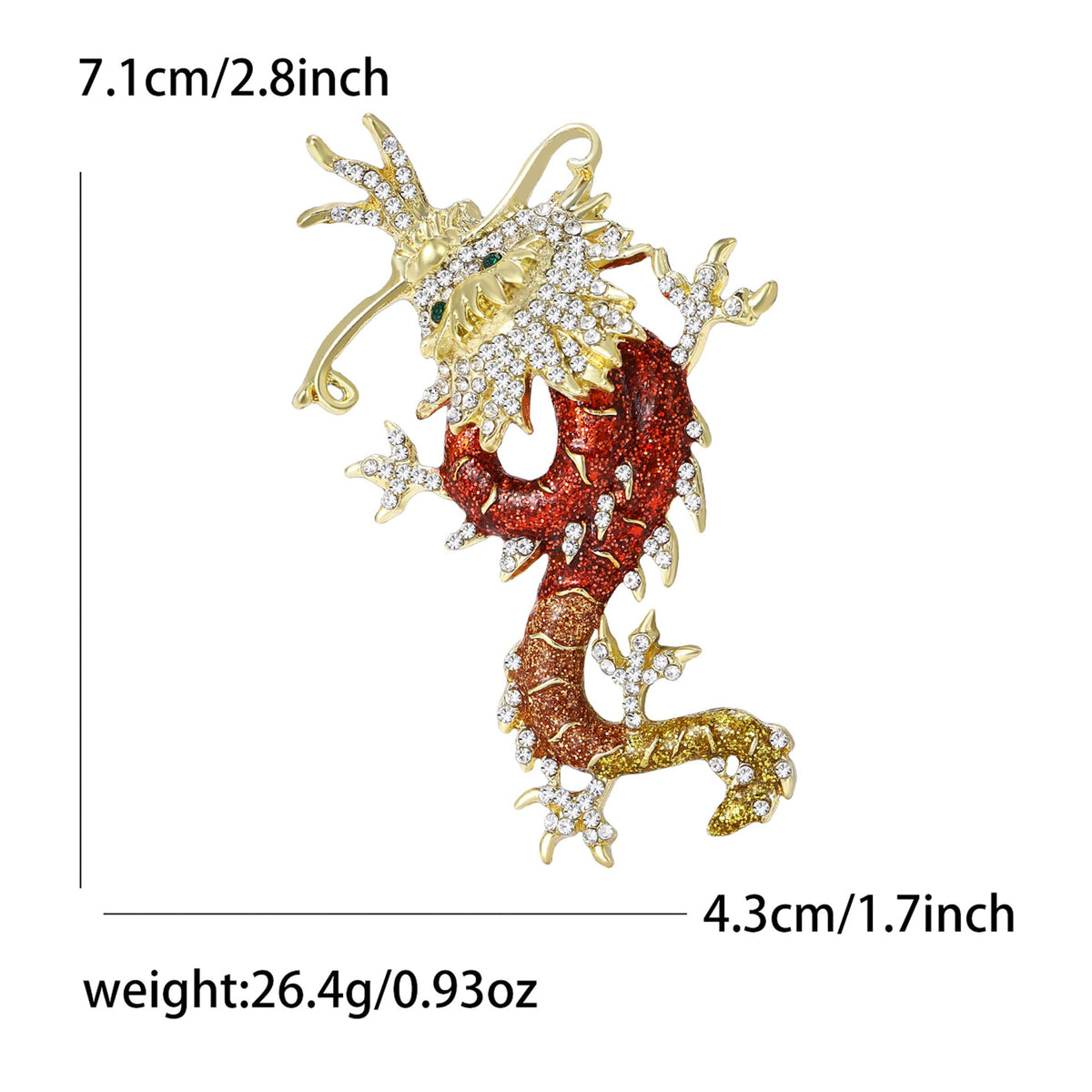 Dragon Rhinestone Brooch PA5459 - view 2