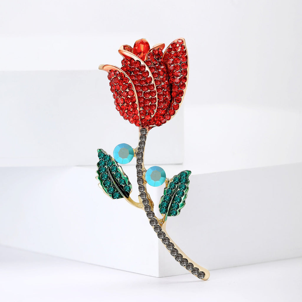 Rhinestone Rose Brooch PA5461
