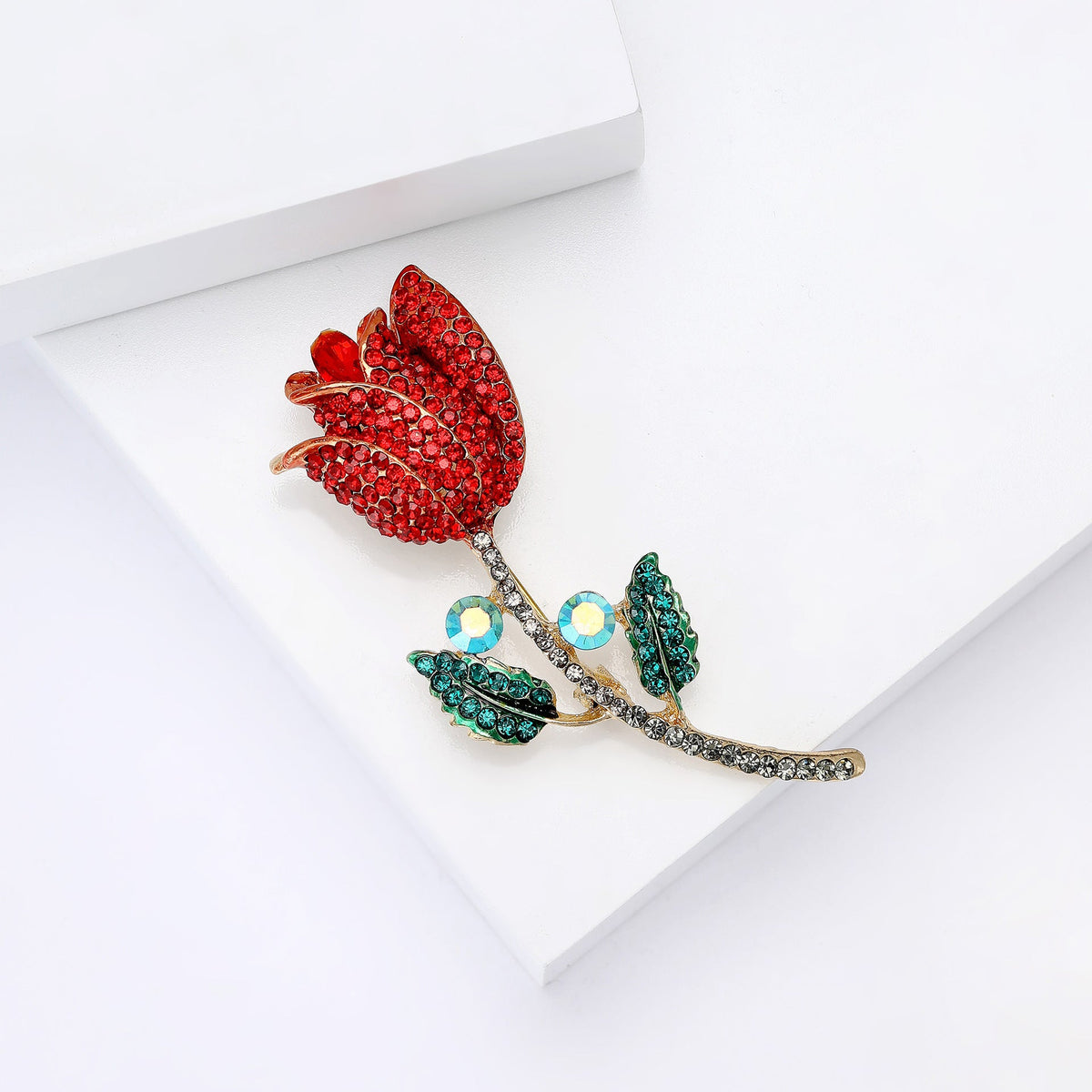 Rhinestone Rose Brooch PA5461 - view 2