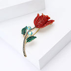 Rhinestone Rose Brooch PA5461 - view 3