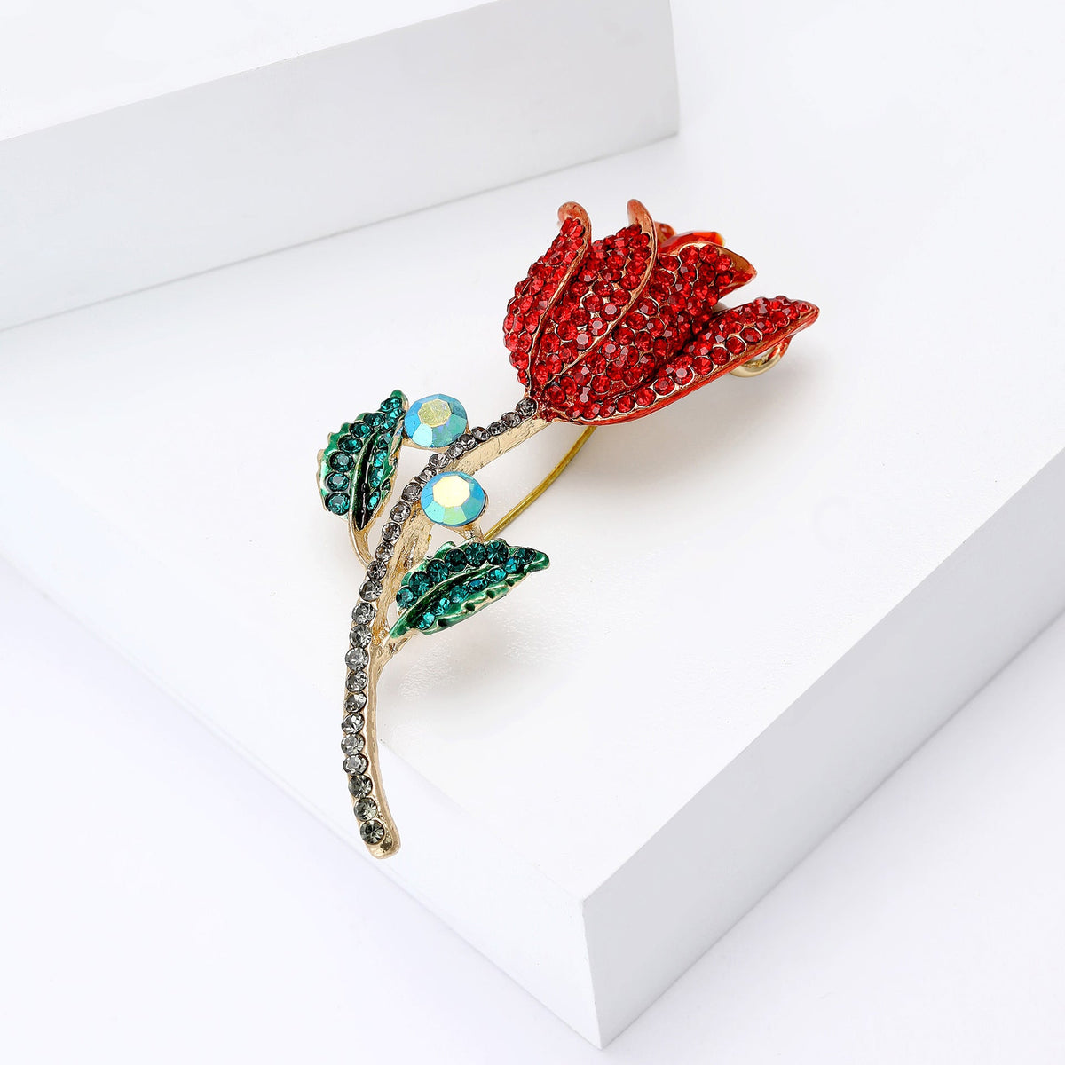 Rhinestone Rose Brooch PA5461 - view 3
