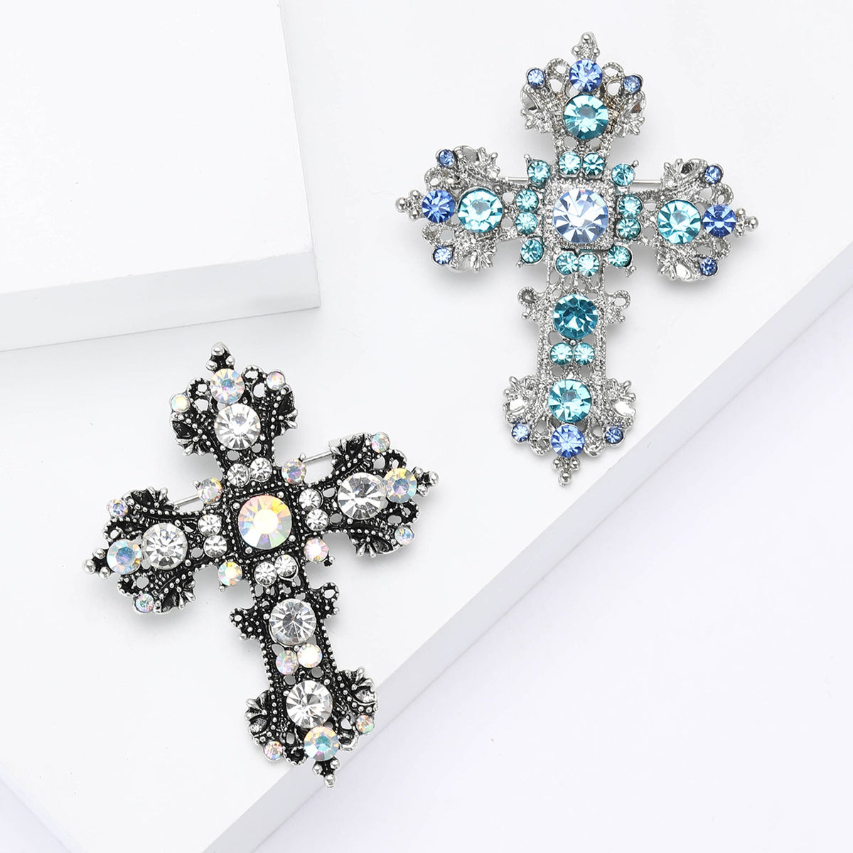 Cross  Alloy Rhinestone Brooch PA5462