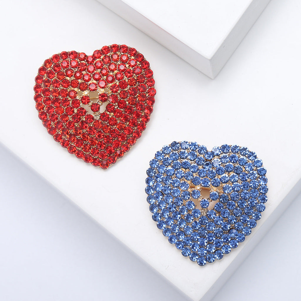 Rhinestone Heart Brooch PA5464 - view 4