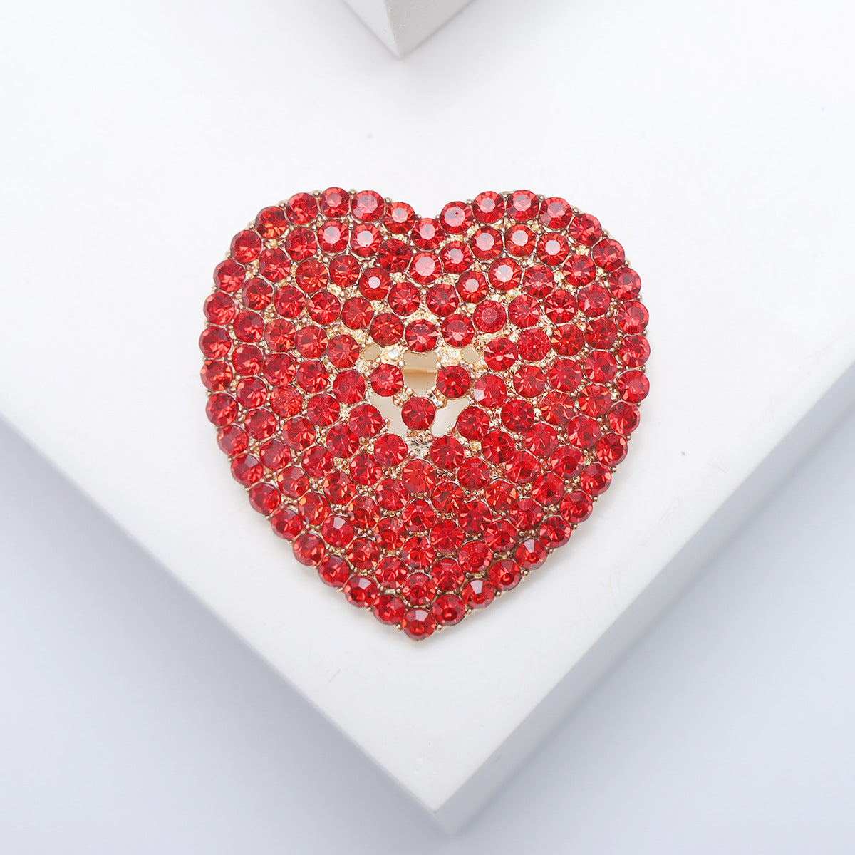 Rhinestone Heart Brooch PA5464