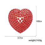 Rhinestone Heart Brooch PA5464 - view 2
