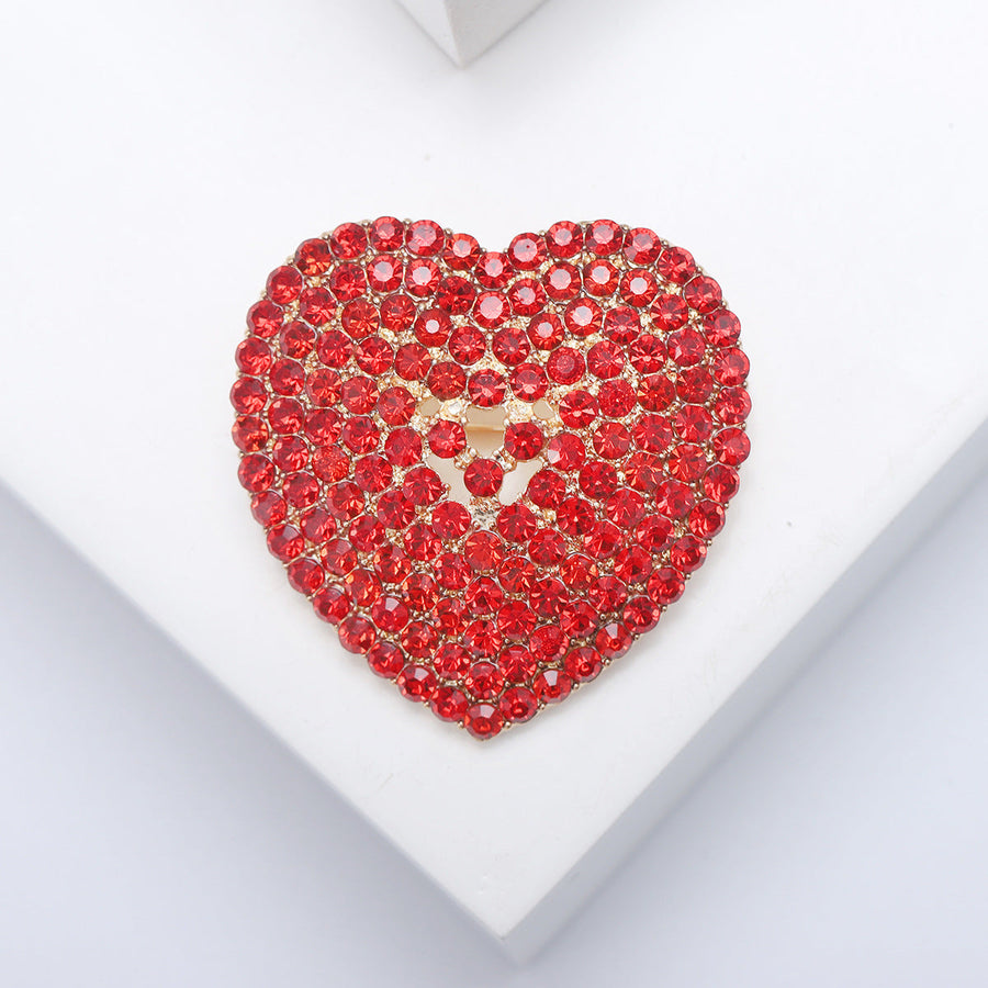Rhinestone Heart Brooch PA5464